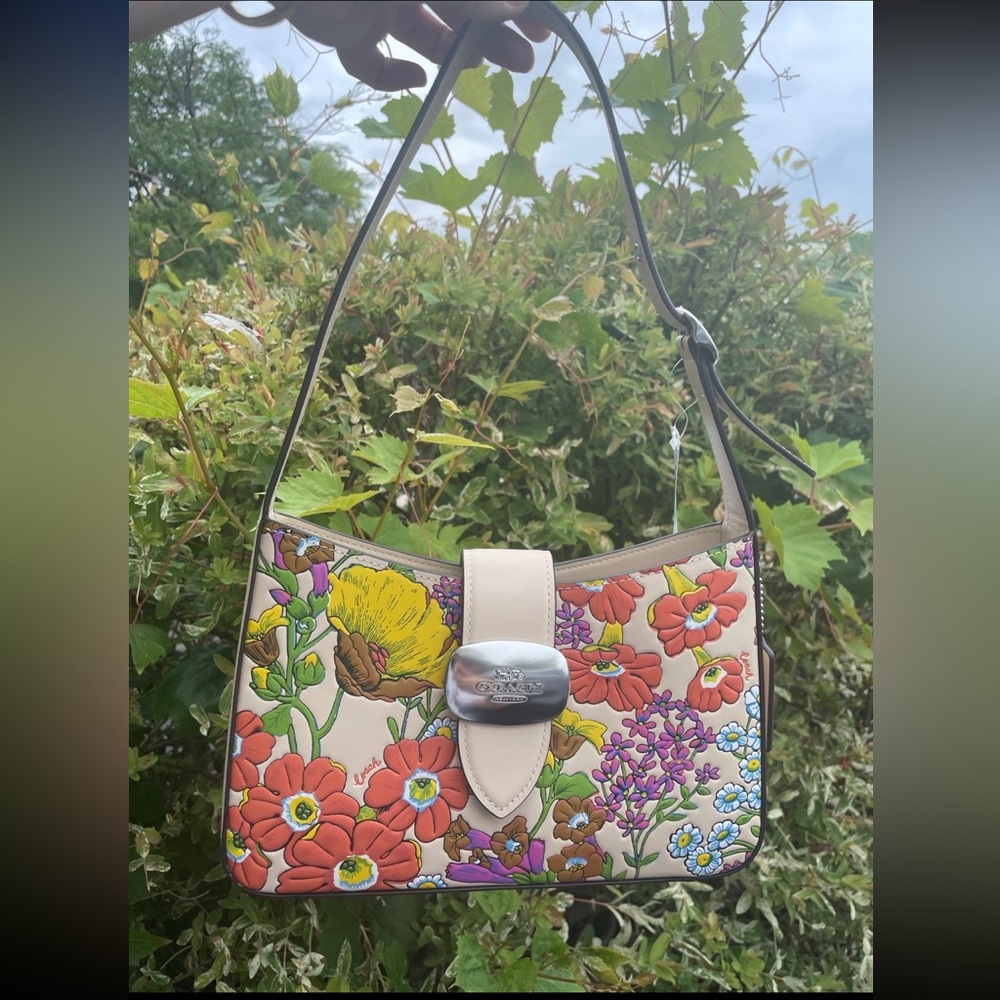NWT！COACH ELIZA SHOULDER BAG WITH FLORAL PRINT (COACH CR161)